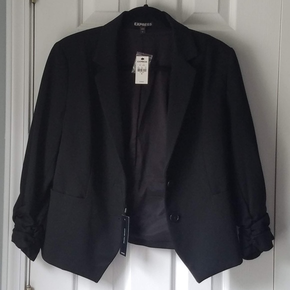 Express Jackets & Blazers - Express 3/4 Black Tuxedo Blazer NWT